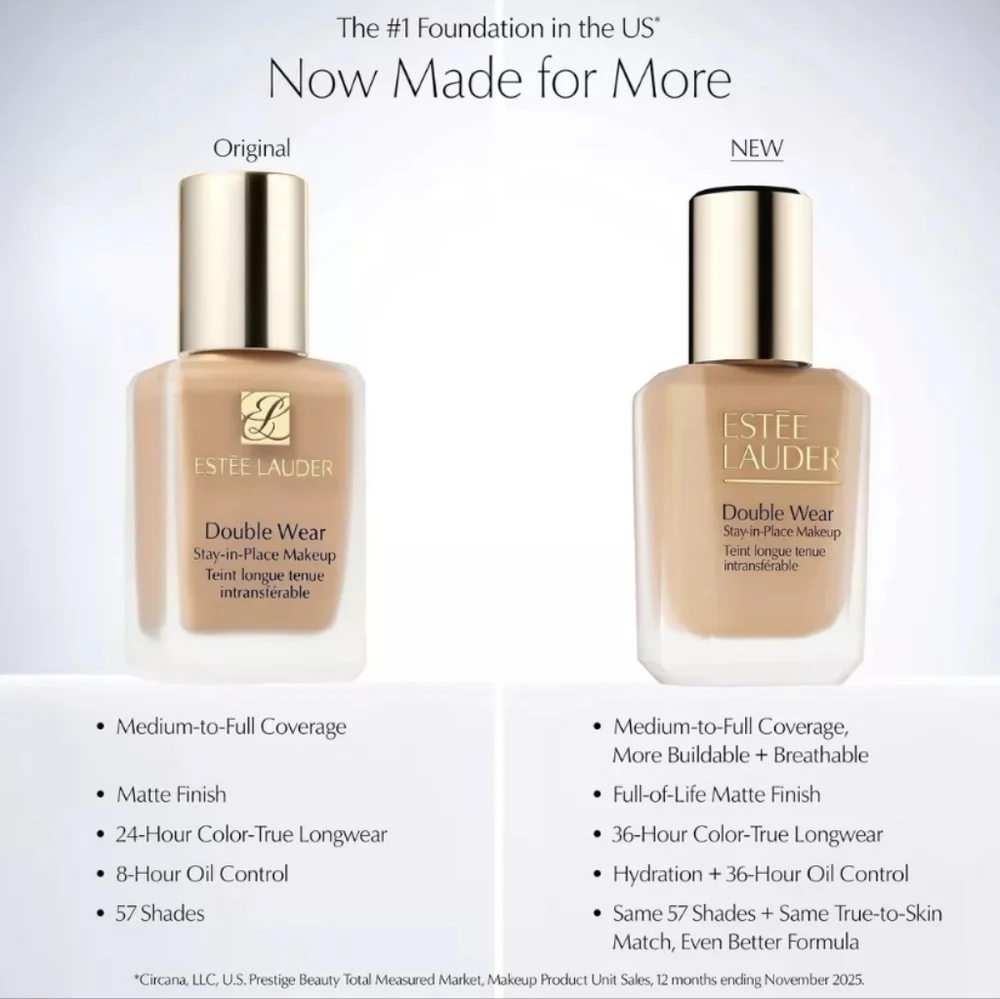 Estee Lauder Double Wear Stay In Place Makeup: Bone (1W1), NIB